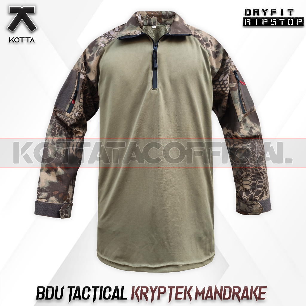 KAOS BDU COMBAT TACTICAL DRYFIT LORENG KRYPTEK MANDRAKE PRIA WANITA UNISEX LENGAN PANJANG TERBARU