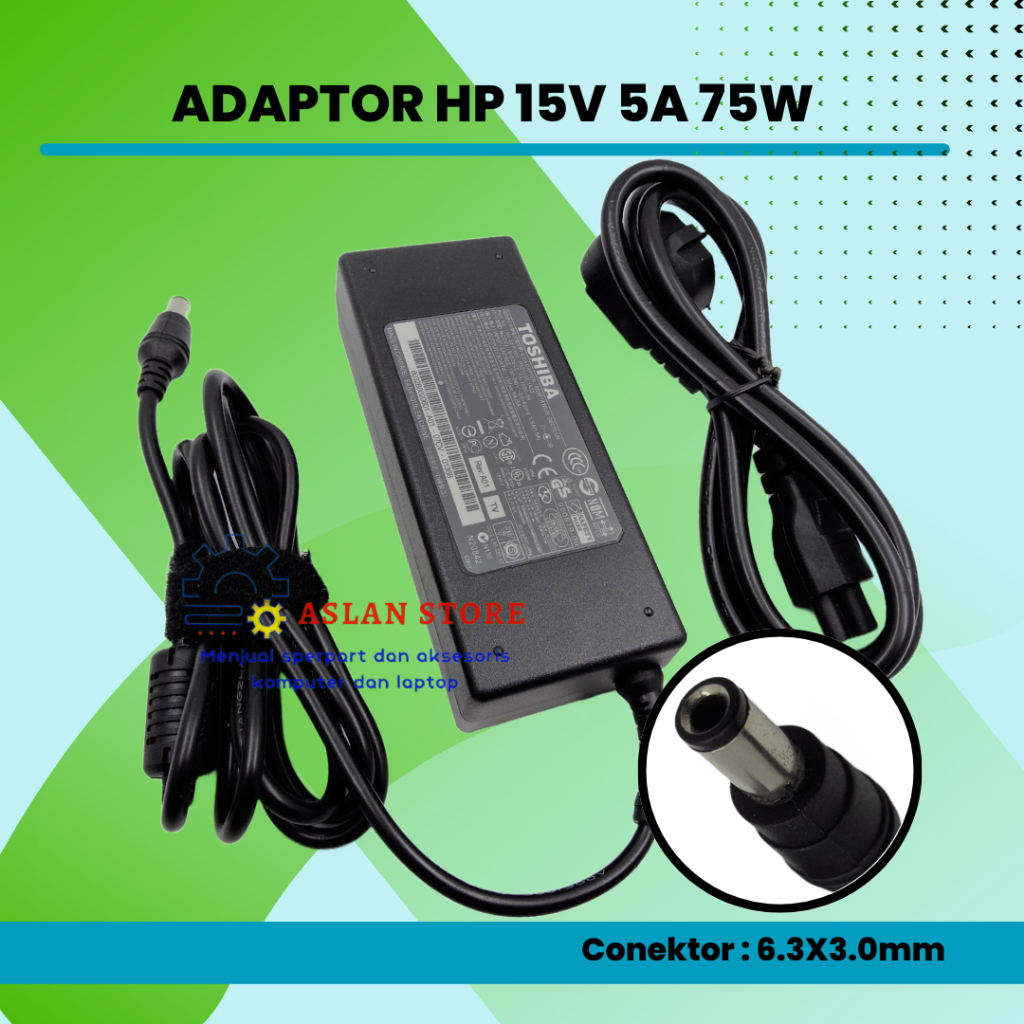 75W 15V 5A 6.3x3.0 mm Charger Laptop toshiba Satellite 1110 1130 Compaq Prosario Toshiba Tecra A9 A10 A11 M2 M3 M4 M5 M6 M7 M9 M10 M11 AC Adapter Charger