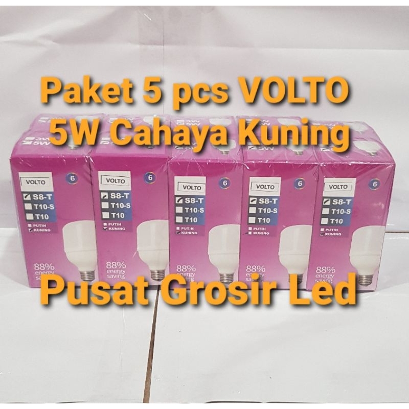 Paket Hemat 5 pcs Lampu Led Murah 5w 5 Watt Kapsul Cahaya Super Terang