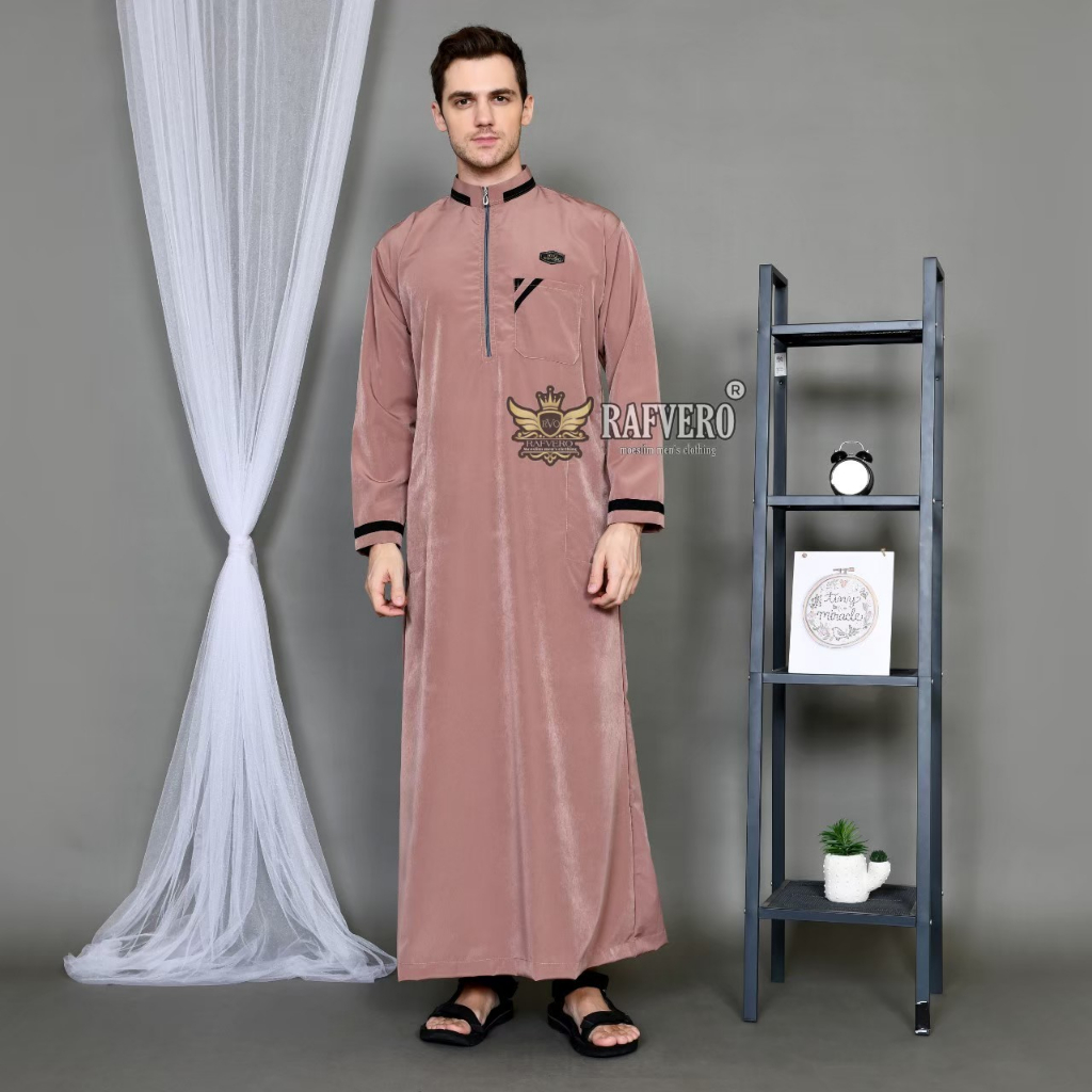 Jubah gamis LIST simple - baju muslim cowok - koko pria dewasa