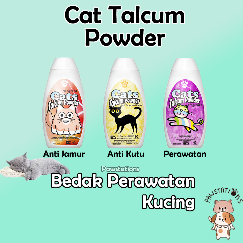 Bedak Kucing Cat Talcum Powder Bedak Kucing Anti Jamur Bedak Kucing Anti Kutu