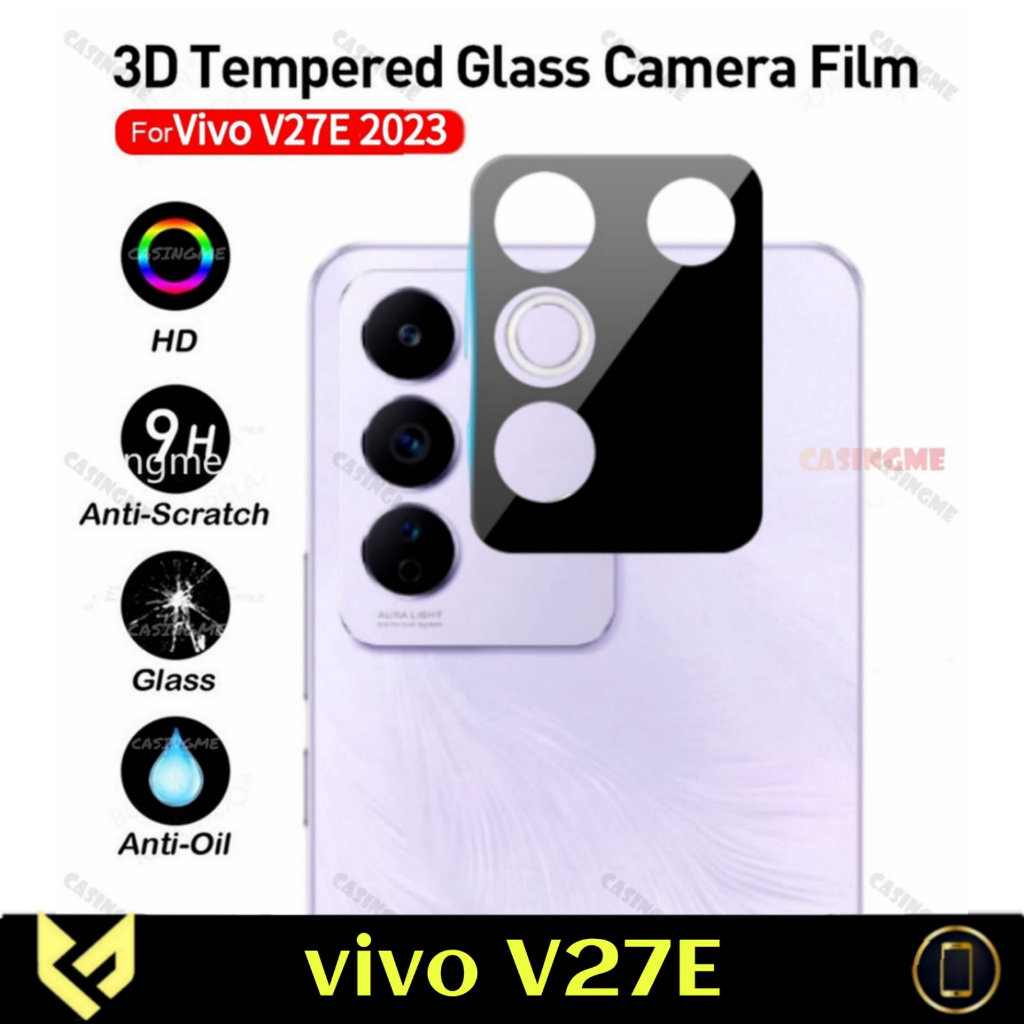 Tempered Glass Camera VIVO V27E / VIVO V27 5G / V27 PRO Anti Gores Camera Full Black Belakang Handphone Premium Quality - Fids Store