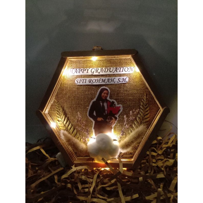 Frame Hexagonal/frame stik kartu/diy/hiasan/gift