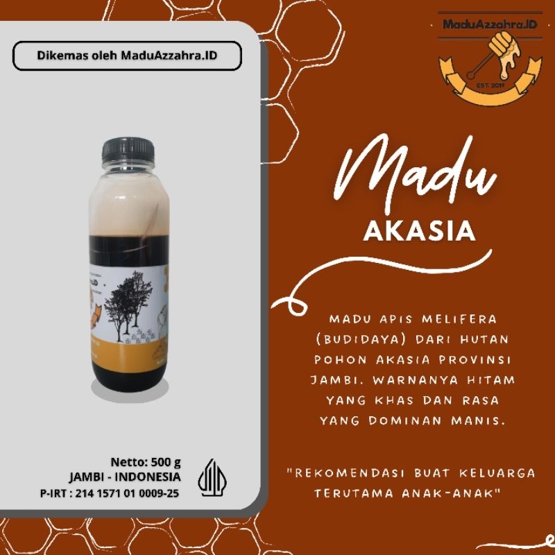 

madu murni 100% tanpa campuran Akasia 500gr Asli Murah Jambi - MaduAzzahra.ID