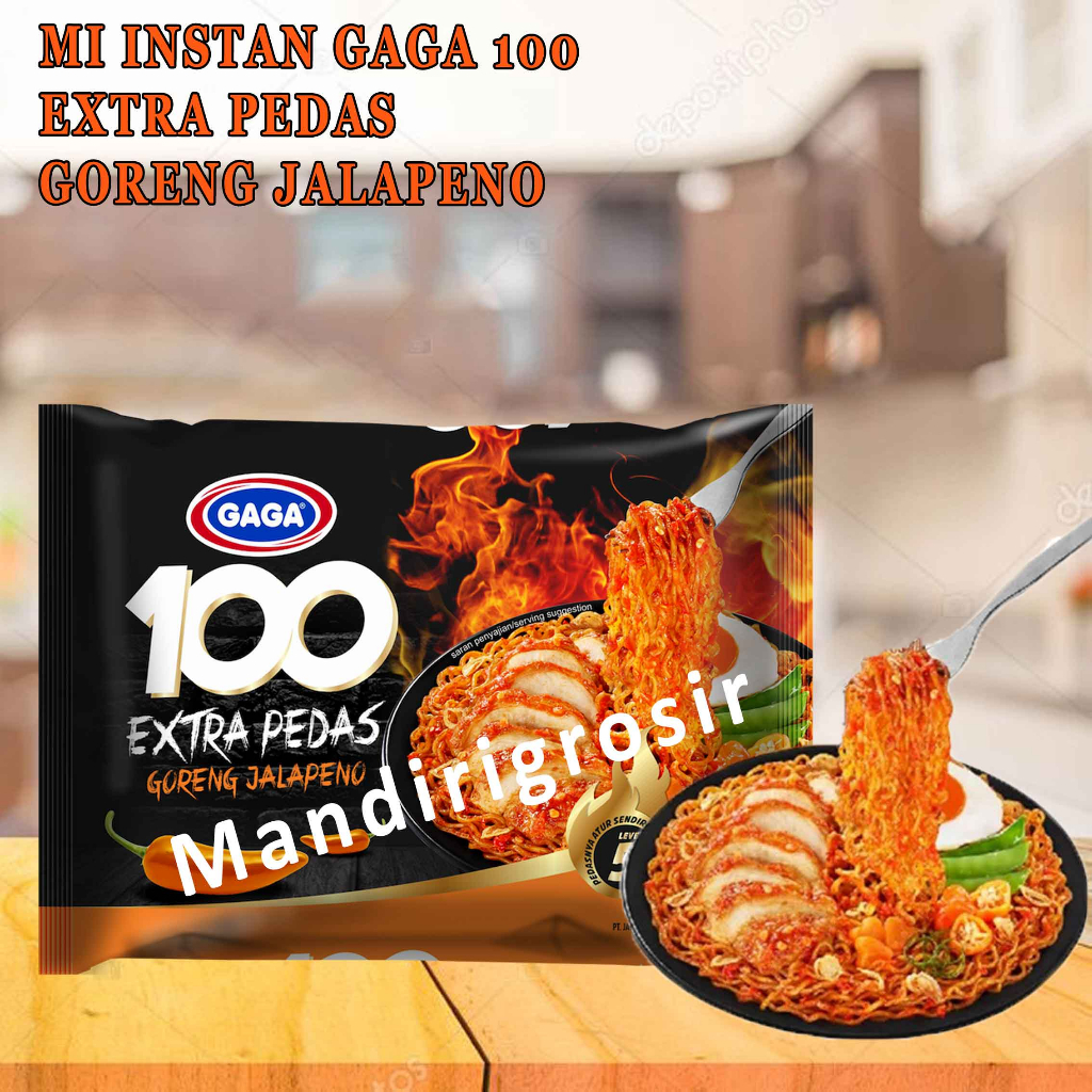 Mie Extra Pedas* Mie Instan Gaga 100* Mie Goreng Jalapeno