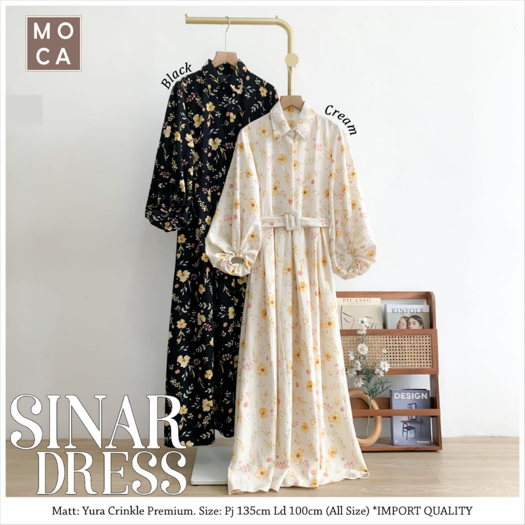 Sinar Dress Bahan Yura Crinkle Premium by MOCA