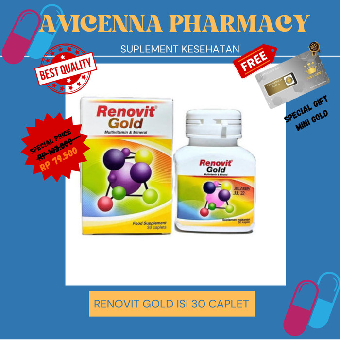 Renovit Gold isi 30 Tab | Untuk Multivitamin Lansia