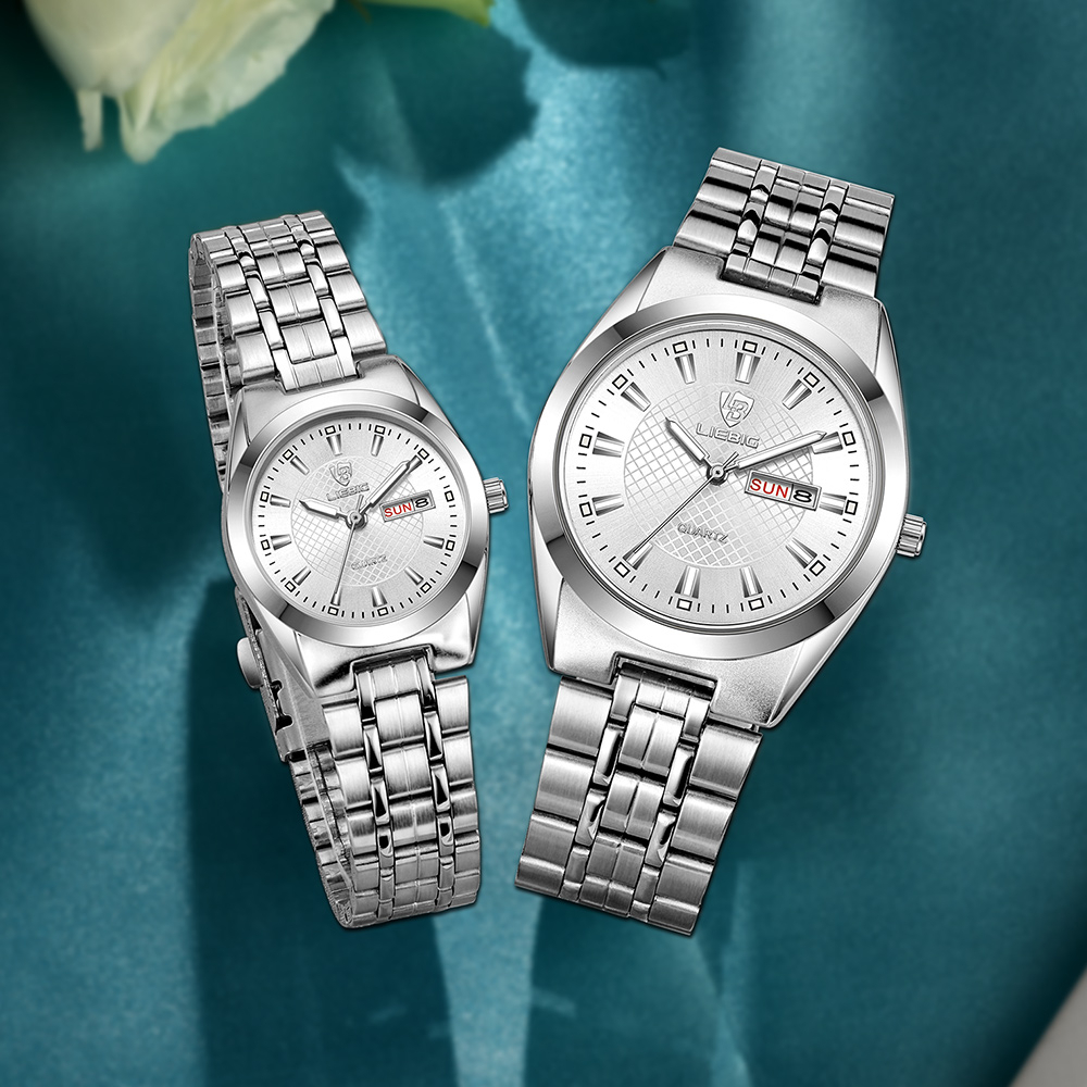 jam tangan jam capel couple Quartz Business Couple Watch anti air Jam tangan premium Golden Watch