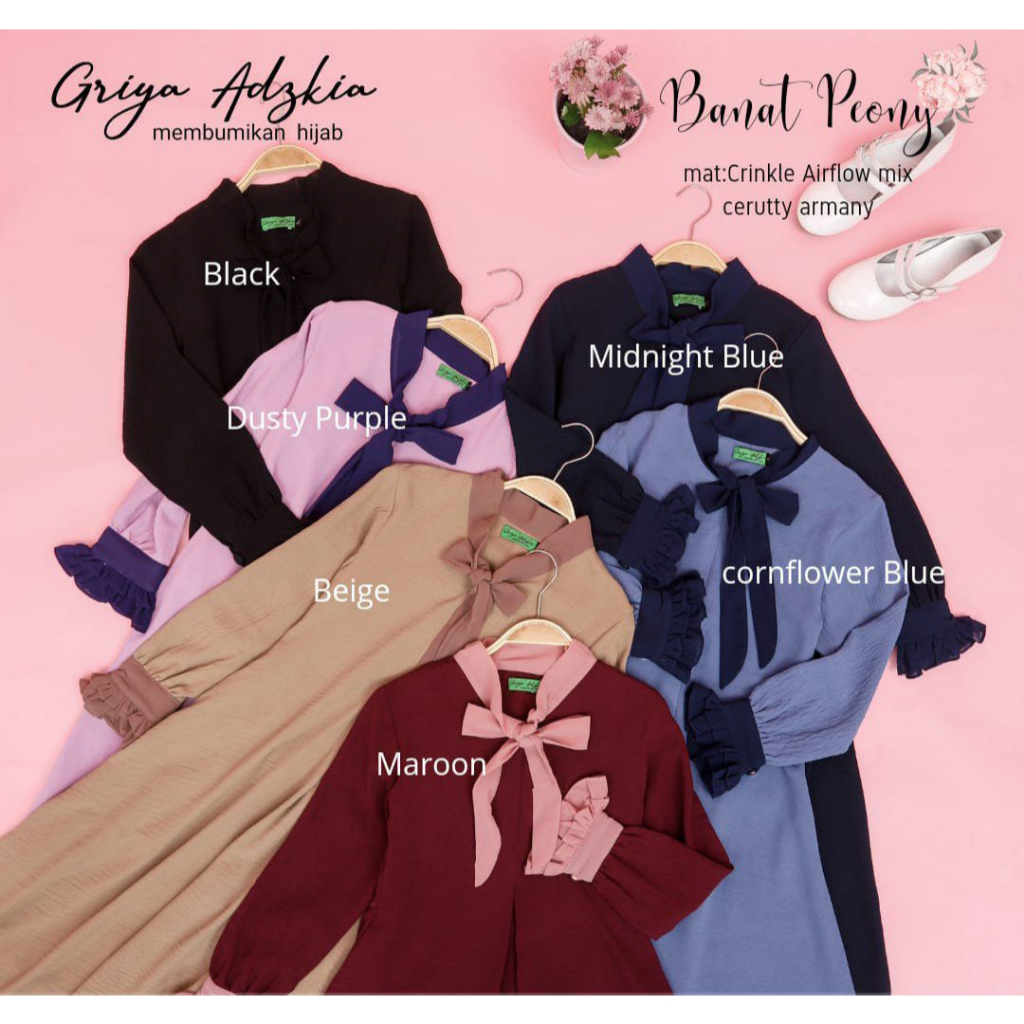 Gamis Couple Syari TERBARU Banat Peony by Griya Adzkia