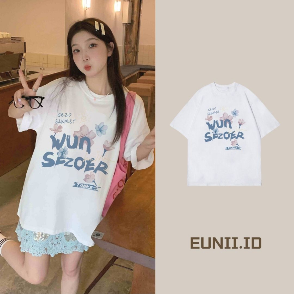 EUNII T-shirt Lengan Pendek Cartoon Sakura Korean Style/Kaos Atasan Wanita/Baju Kaus Oversize Wanita/Kaos Wanita