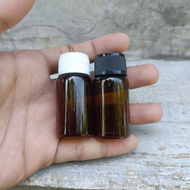 Botol kaca 12ml amber / coklat tutup ulir