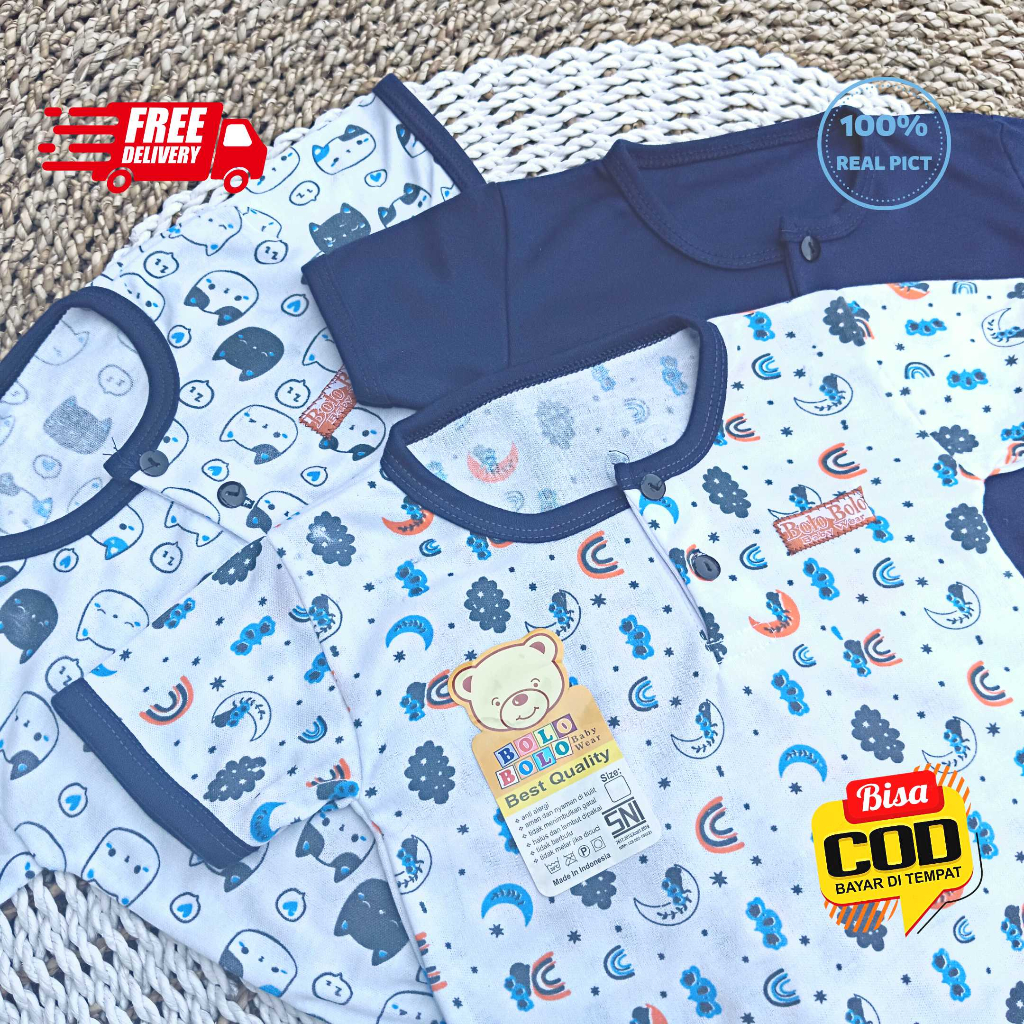 SALE 7.7 Serian Navy - 3 pcs Jumper Bayi NAVY SERIES 0 sd 6 Bulan merk SNI Bolo - Bolo / Baju Bayi Jumper Serian Navy