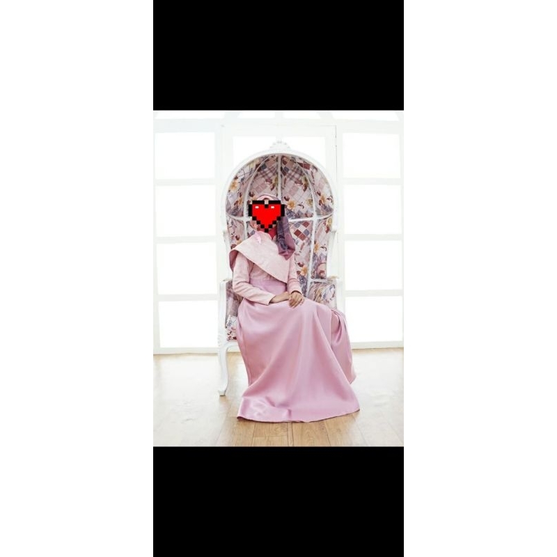 Gamis Pesta Dusty Pink Dress Pesta Muslimah Premium