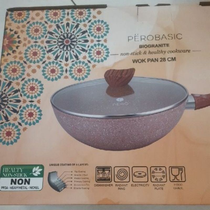 READY STOCK SALE Perobasic Biogranite Wok Pan 28cm Pero Basic