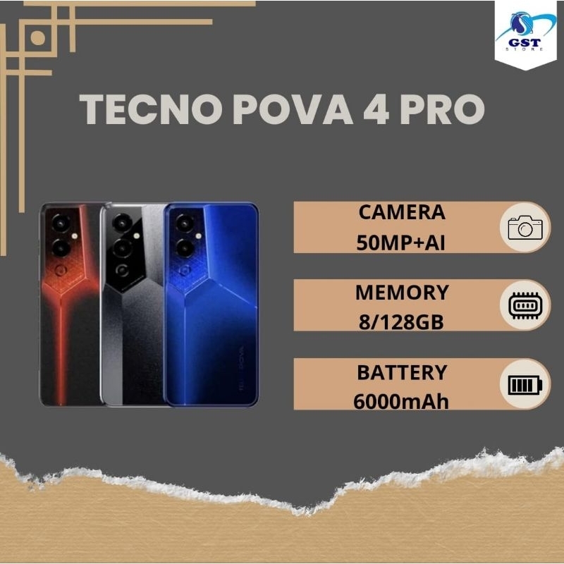 HP TECHNO POVA 4 PRO 8/128 GARANSI RESMI