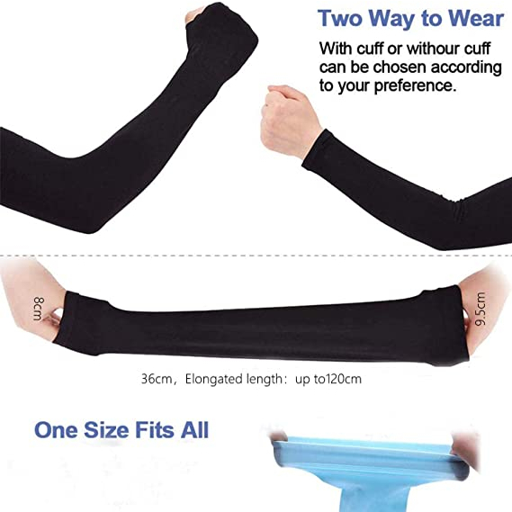 Manset Tangan Panjang Pria Muslim Wanita Hijab Jempol Spandex Anti UV - Manset Motor