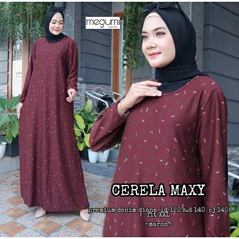 Siena Maxy - LD120-130 Gamis Denim Diana Jumbo Bigsize Bumil / R.22 -  025-5944