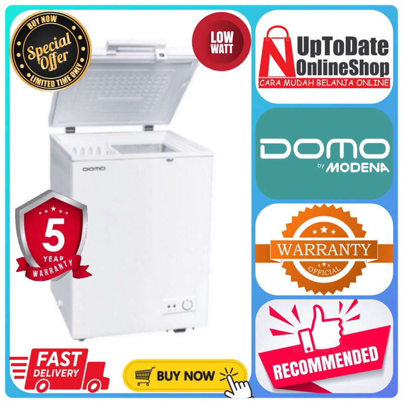 CHEST FREEZER BOX 116L DOMO BY MODENA DF 0120 DF0120W POWER DUO FREEZER COOLING DOMO LOW WATT FREEZE