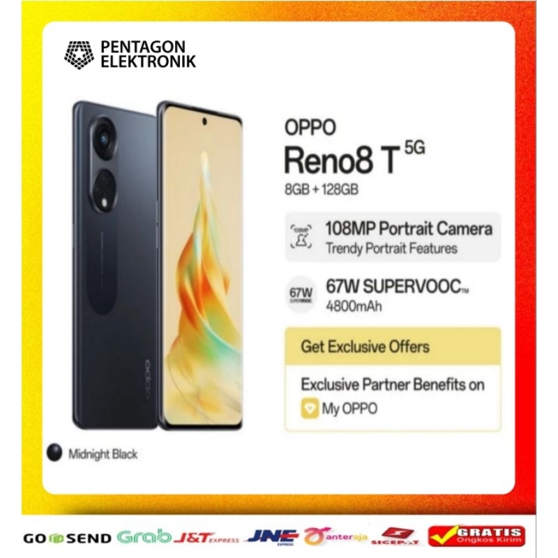 OPPO RENO8T/RENO8 4G DAN 5G ( 8/128GB DAN 8/256GB ) NEW GARANSI RESMI 100% ORIGINAL