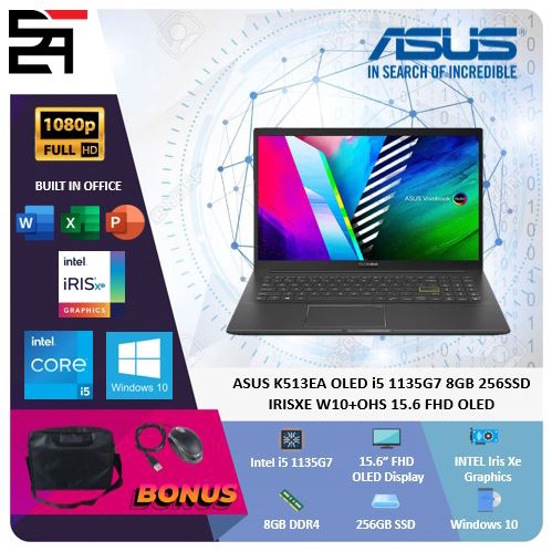 Asus Vivobook 15 K513EA OLED i5 1135G7 8GB 512GB SSD Iris Xe W11 OHS 15.6 Inchi FHD