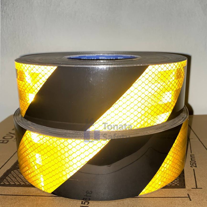 Sticker Pemantul Cahaya / Scotlight Tonata / Kuning Hitam Zebra 45 mtr