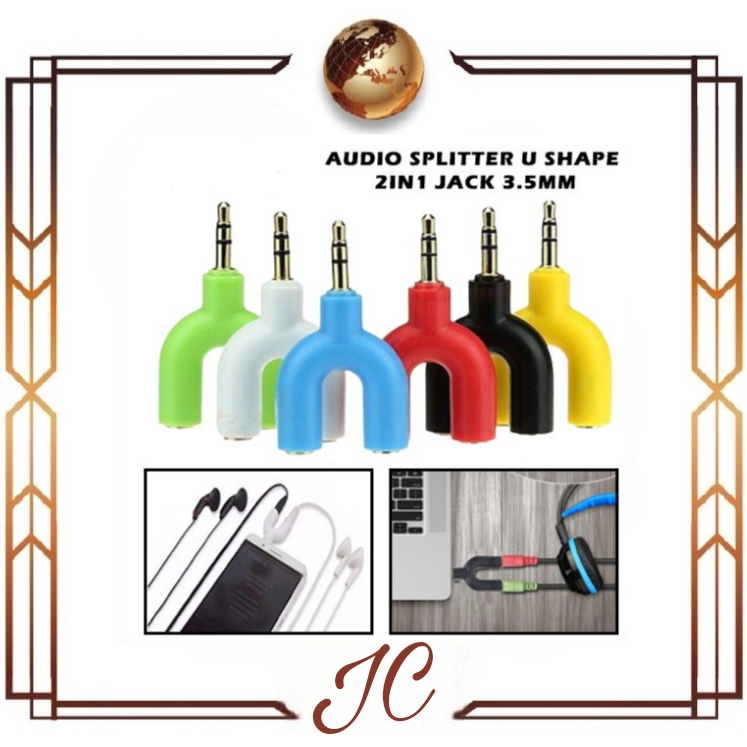 (JC) Adapter Spitter Y / U / Adapter Spitter jack 3.5 mm / sambungan handsfree