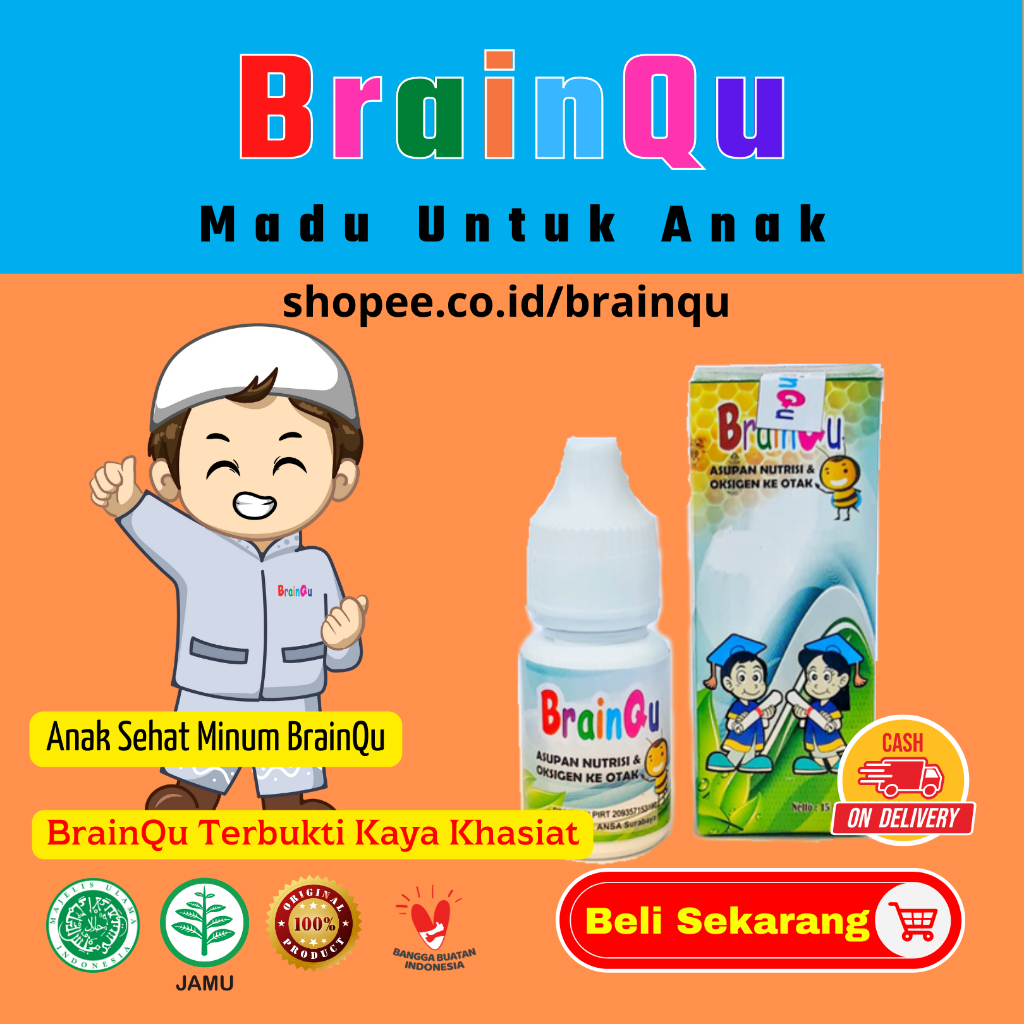 Madu Brainqu Obat Demam ANak | Batuk Pilek Anak madu Anak BrainQu
