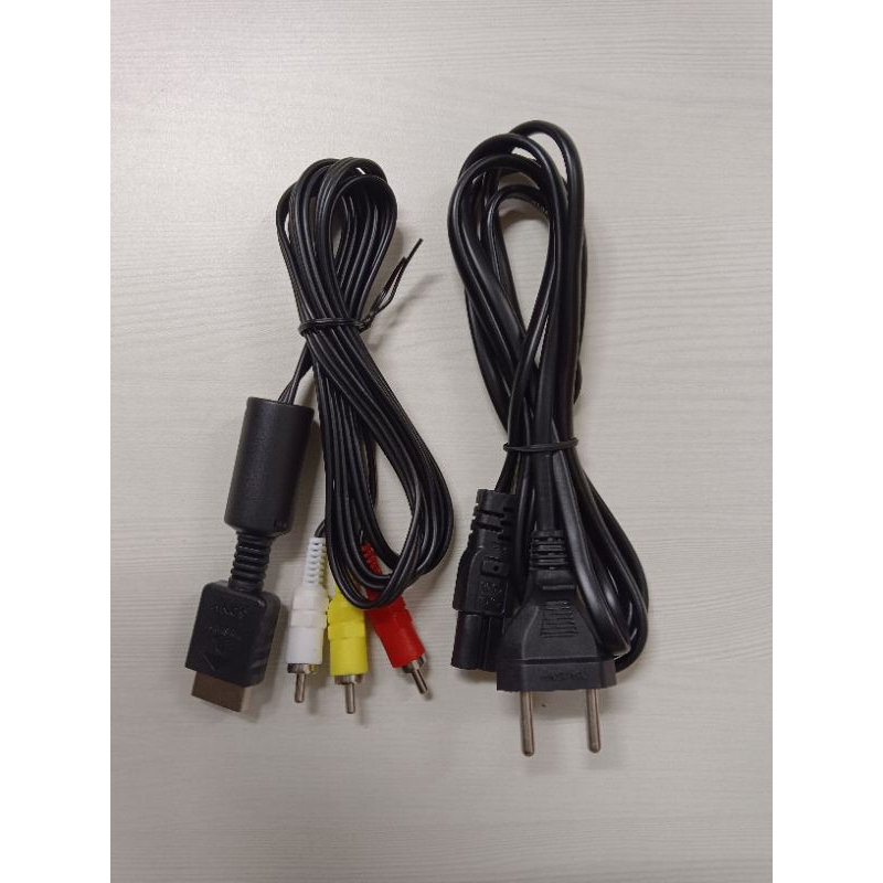 PAKET 1 SET KABEL AV PS2 + KABEL POWER PS1 PS2 PS3