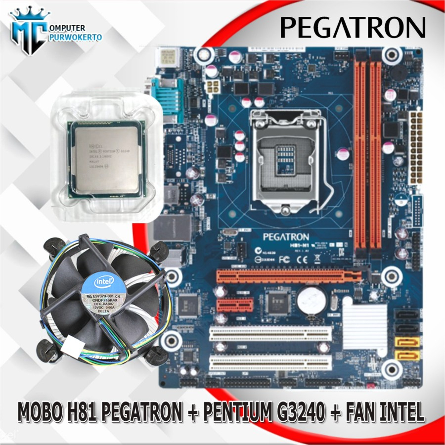 Mainboard LGA 1150 H81 + Processor Pentium G3220/G3240/G3260 + Fan