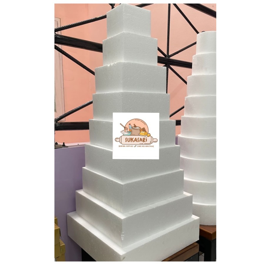 Styrofoam Kotak 18x18 tinggi 10 Gabus Dummy Cake kue Palsu