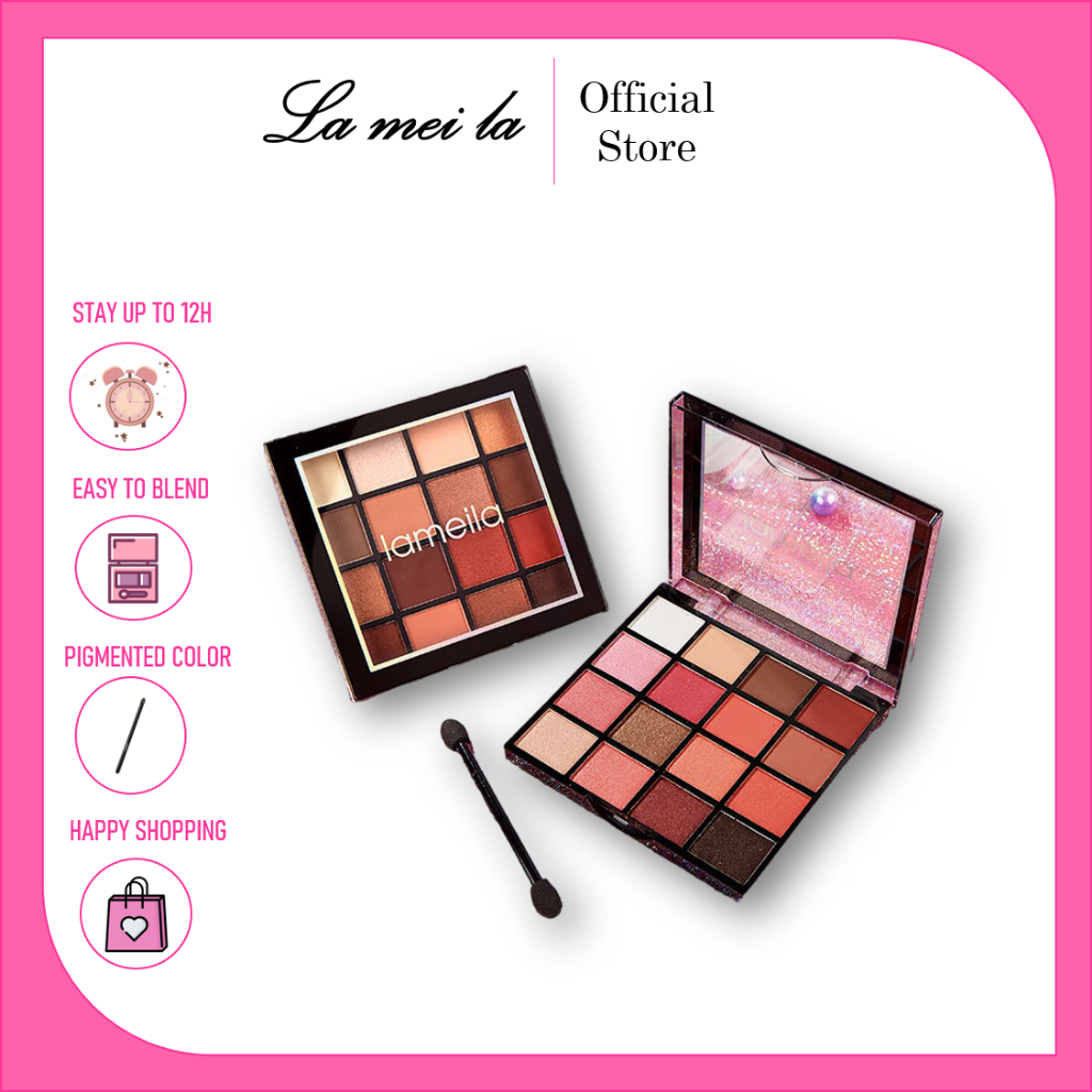 Lameila Glitter Matte Eyeshadow Palette Color Shimmer And Matte Eye Shadow petak 16 warna  LM 5015