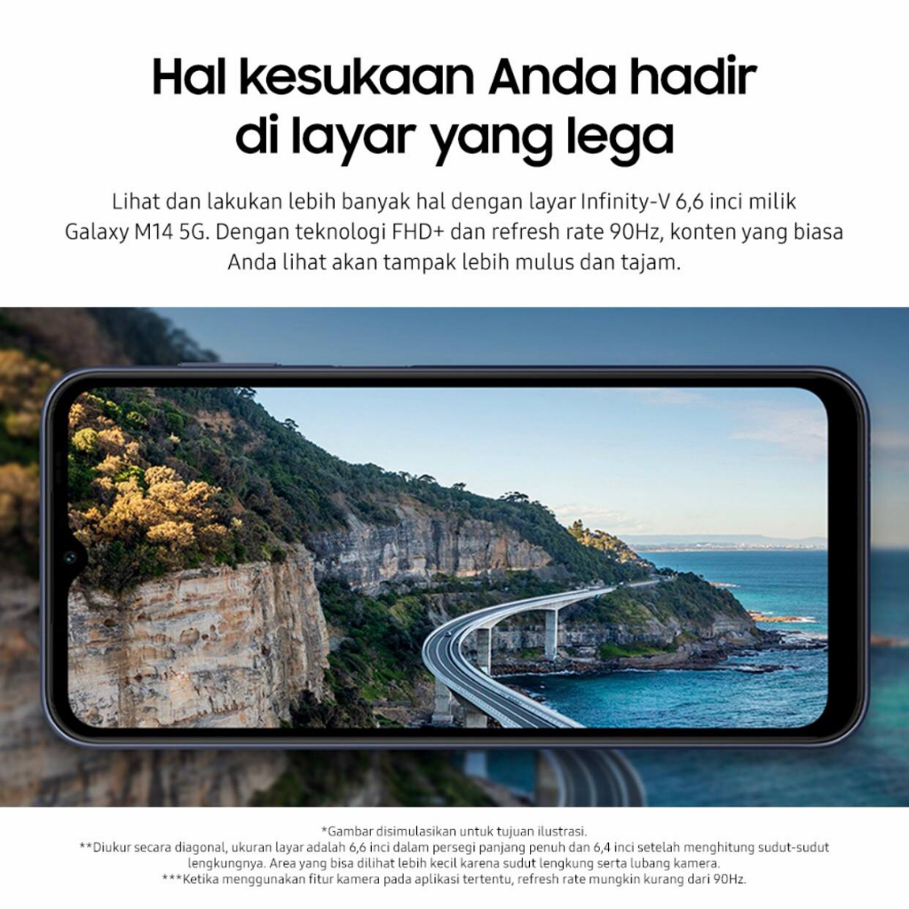 Samsung Galaxy M14 5G | 4GB+64GB | Exynos 1330 | 50MP Triple Camera | NFC | 6.6 inches PLS LCD | Li-Po 6000mAh | Garansi Resmi Sein 1 Tahun