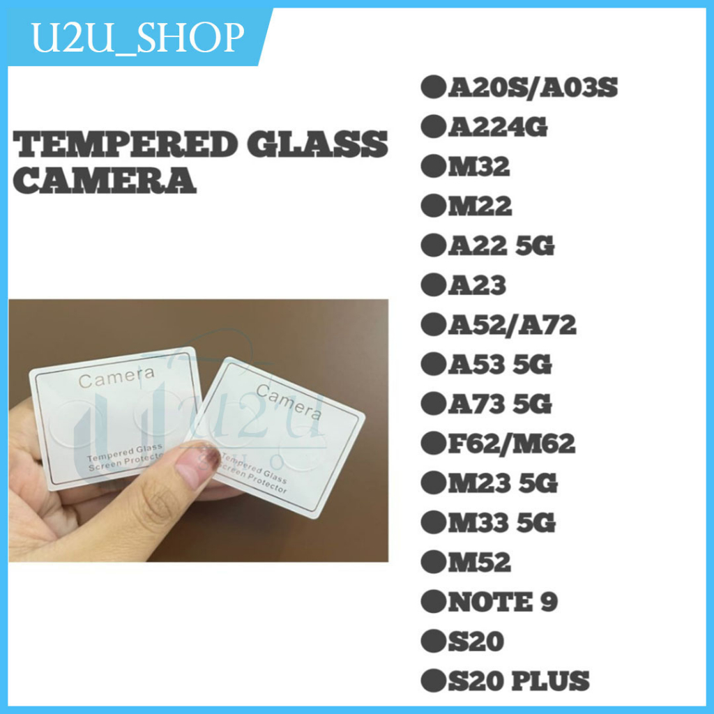 Tempered Glass Camera Samsung A02s A03s A12 A22 4g M32 M22 A22 5g A23 A52 A72 A53 5g A73 5g F62 M62 M23 5g M33 5g M52 Note 9 S20 Plus