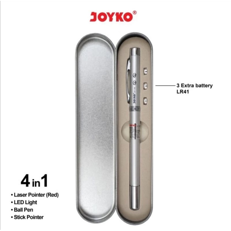 Joyko LP-100 Pen + Stik Pointer ( 4 Fungsi ) - LED Laser Pointer LP100