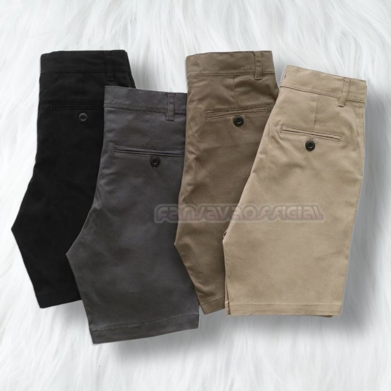 Celana Chino Pendek Grey Mocca Army Cream Hitam Slim Fit Original Gefaliano