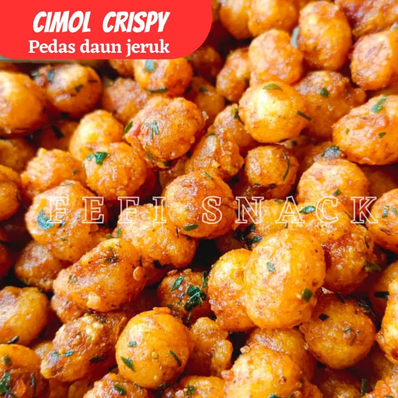 

cimol crispy mini,pedas daun jeruk,gurih dan renyah.