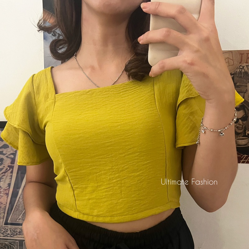 Merva Top Crinkle Korea - Atasan Wanita Santai Rakku 188