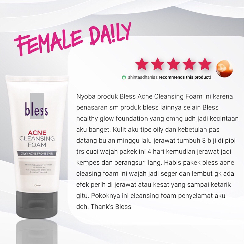 Bless Acne Cleansing Foam / Sabun Cuci Muka Berjerawat