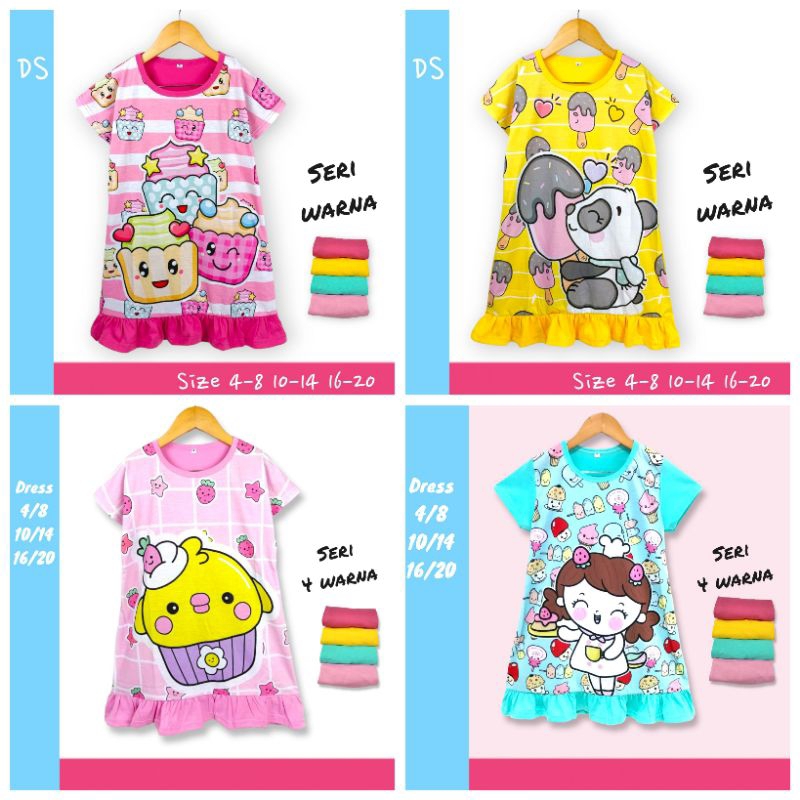 Dress/Daster anak dedina 2-10 tahun