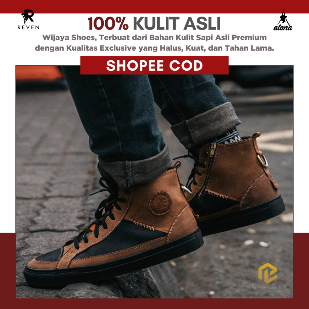 Sepatu Pria Kulit Sapi Asli Cocok untuk Daily Footwear dan Riding - JAYA WIJAYA SHOES