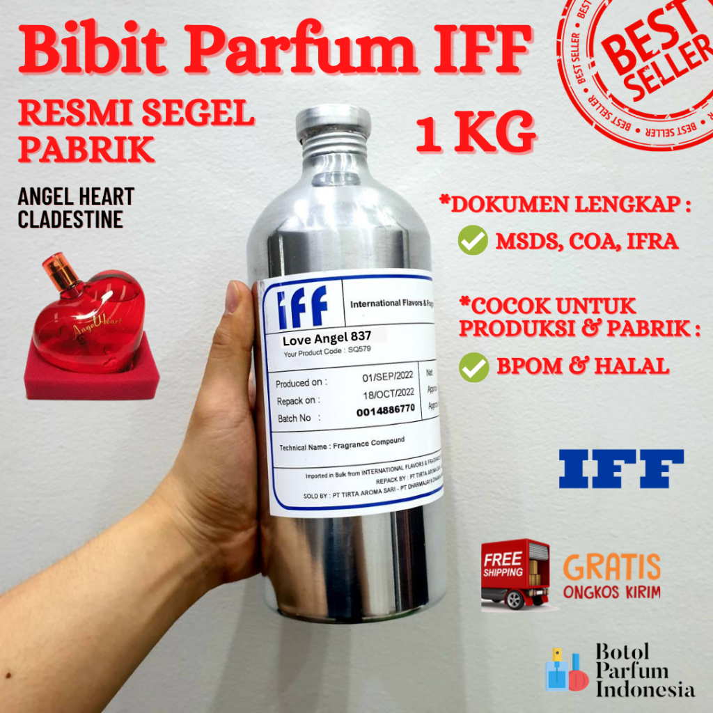 BIBIT PARFUM SEGEL Love Angel 837 BY IFF MURNI 100% - MSDS COA IFRA
