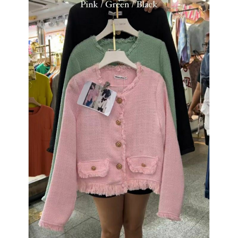 Blazer Bahan Tweed Halus Mewah