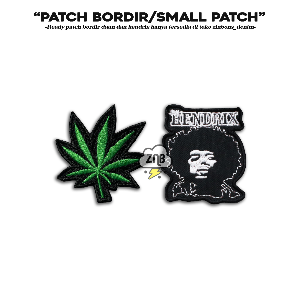 PATCH BORDIR DAUN EMBLEM BORDIR MUSIK REGGAE TEMPELAN JAKET DAN ROMPI