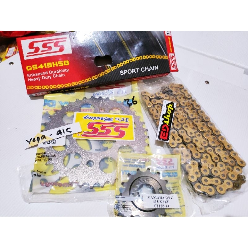 gear SET 415 SSS tipis VEGA R Jupiter BURHAN FIZR F1ZR BALAP GIR GER RACING SLIM