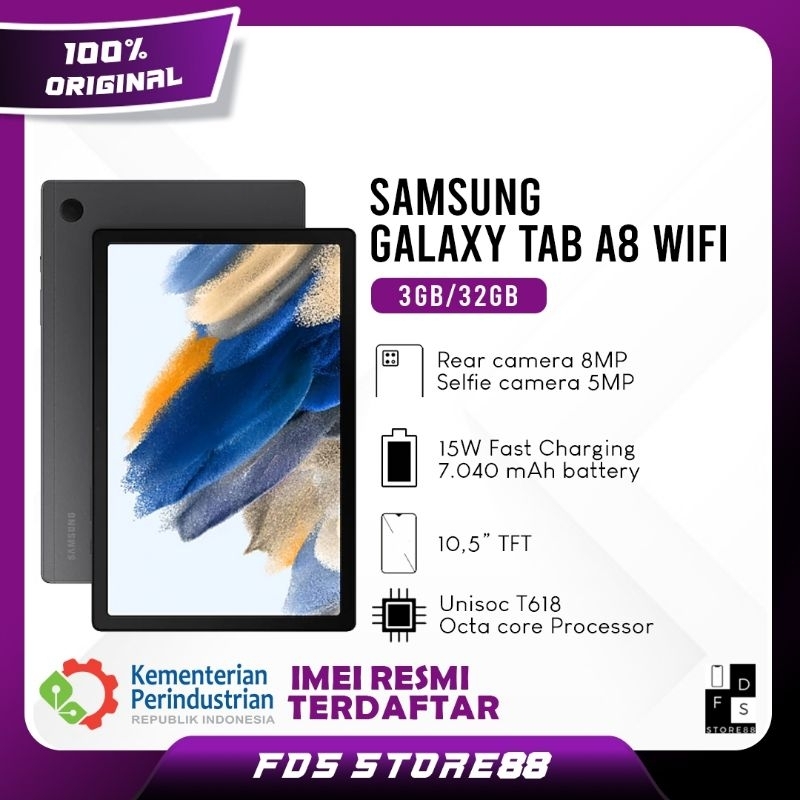 Samsung Galaxy Tab A8 Wifi LTE 3/32 4/128 GB Ram 3 4 Rom 32 128 Garansi Resmi SEIN