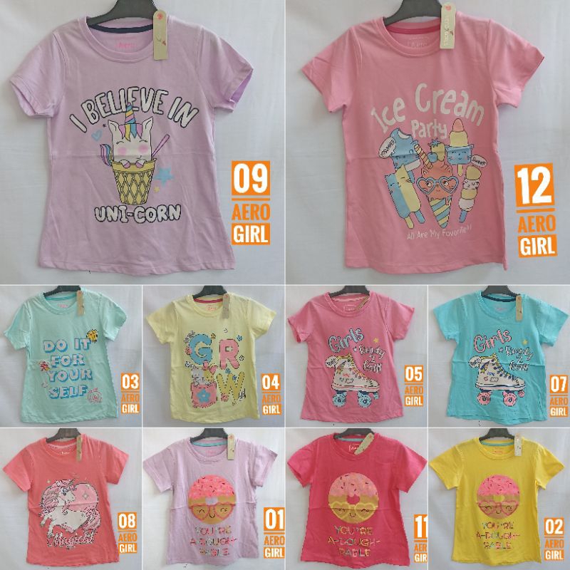 Part 2 Kaos Anak Cewek Aero Nevada Girl Lengan Pendek