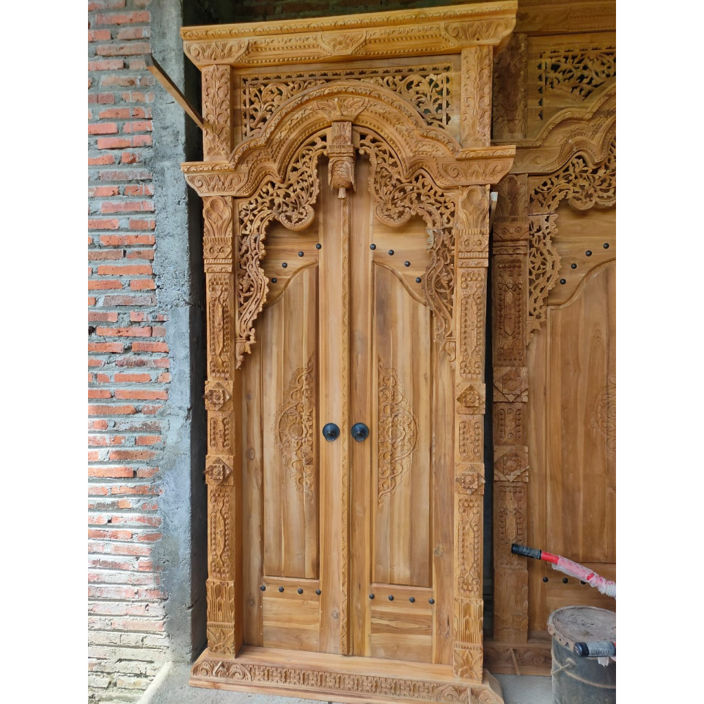 pintu kamar gebyok ukir jati japara