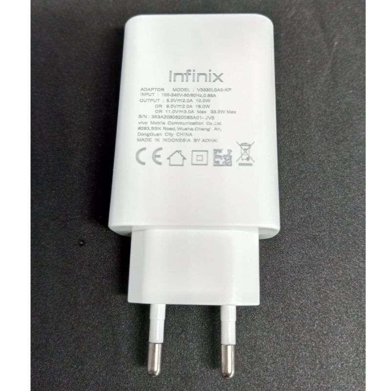 Charger INFINIX 33 Watt Flash Charging TYPE C Original 100%