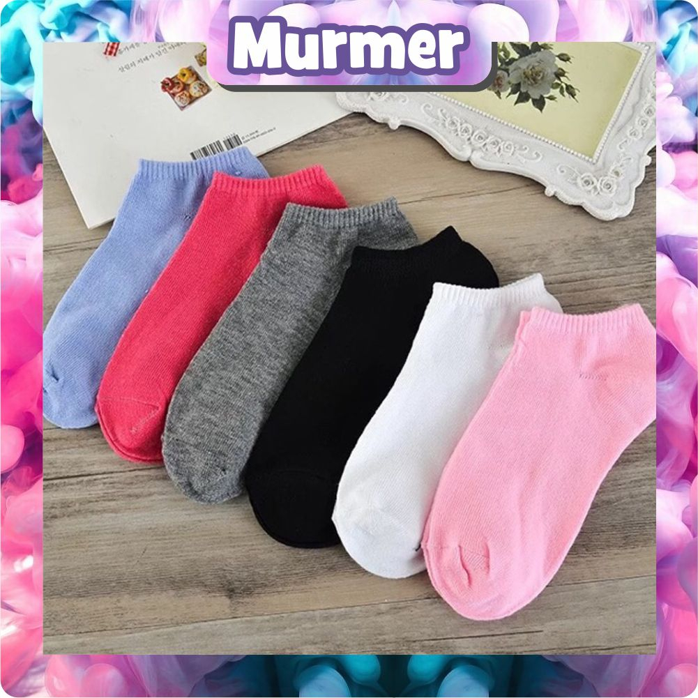 MurmerOfficial Kaos Kaki Wanita Polos Kaos Kaki Pendek Semata Kaki Ankle Bahan Spandex Lembut Cute Short R100