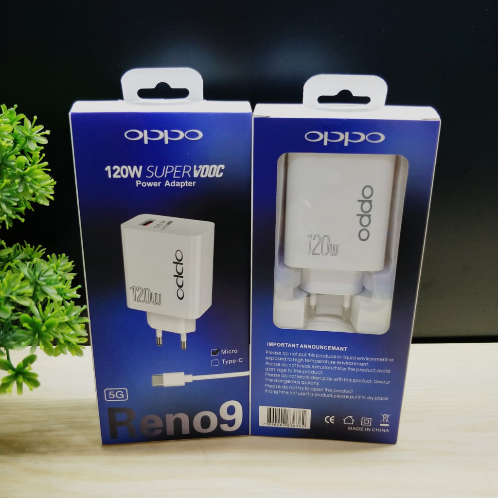 CHARGER OPPO RENO 9 SUPERVOOC 120W FAST CHARGING MICRO TYPE C BY SMOLL